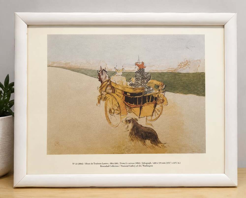 Henri de Toulouse-Lautrec Le Carrosse Framed Art Print Lithograph Reproduction